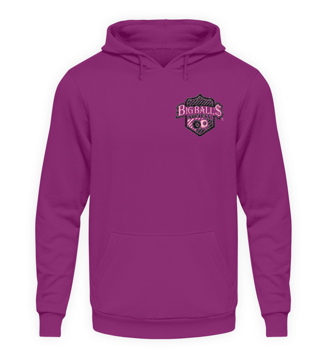 Big Ball'$ Society Black/ Pink Unisex Hoodie mit Stick