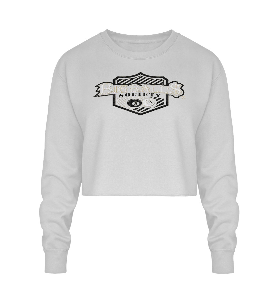Big Ball'$ Society Black/ White Crop Sweatshirt mit Stick