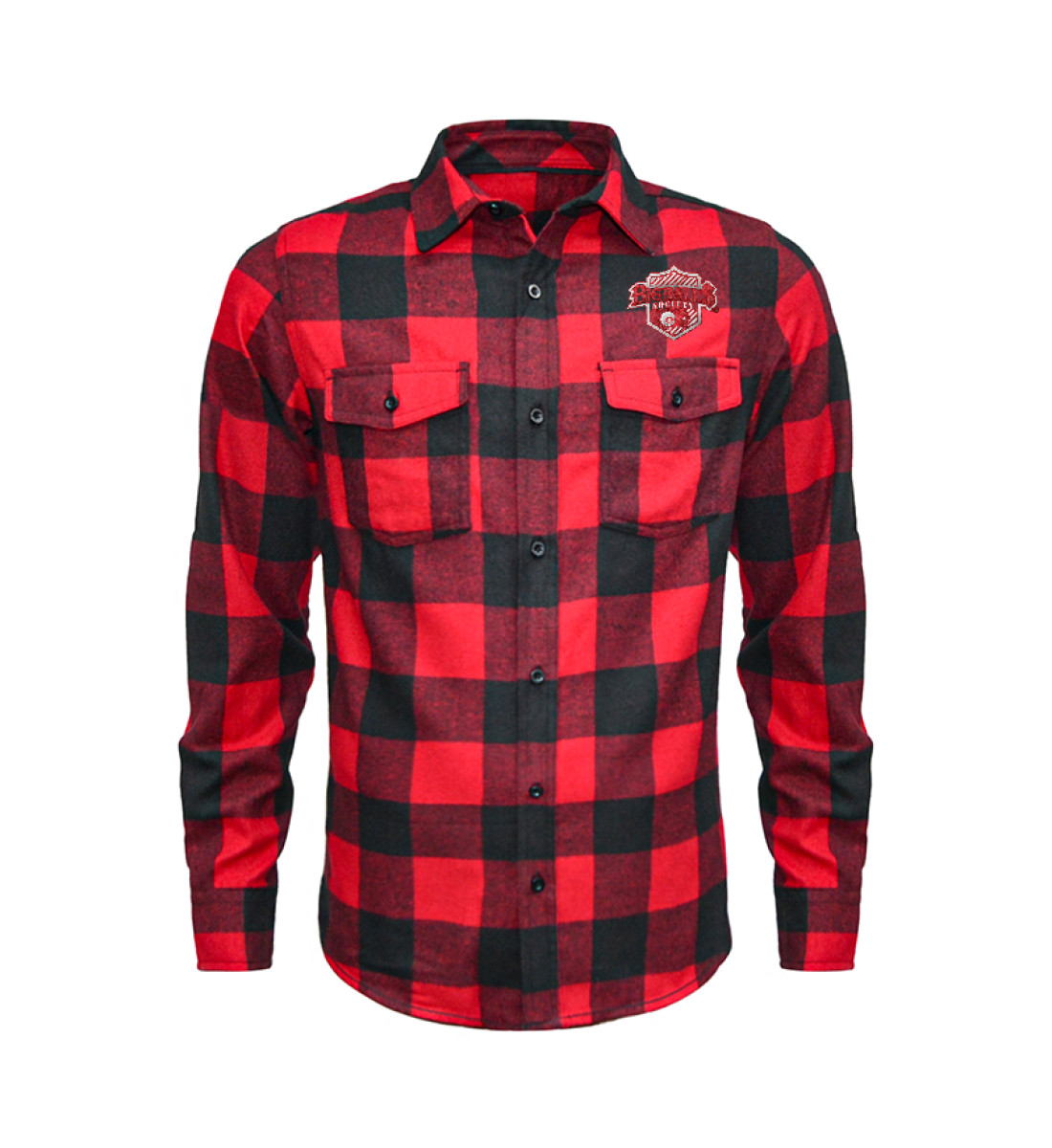 Big Ball'$ Society White/ Red Unisex Flanellhemd mit Stick