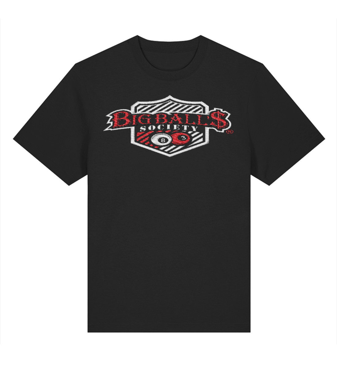 Big Ball'$ Society White/ Red Sparker Heavy T-Shirt mit Stick