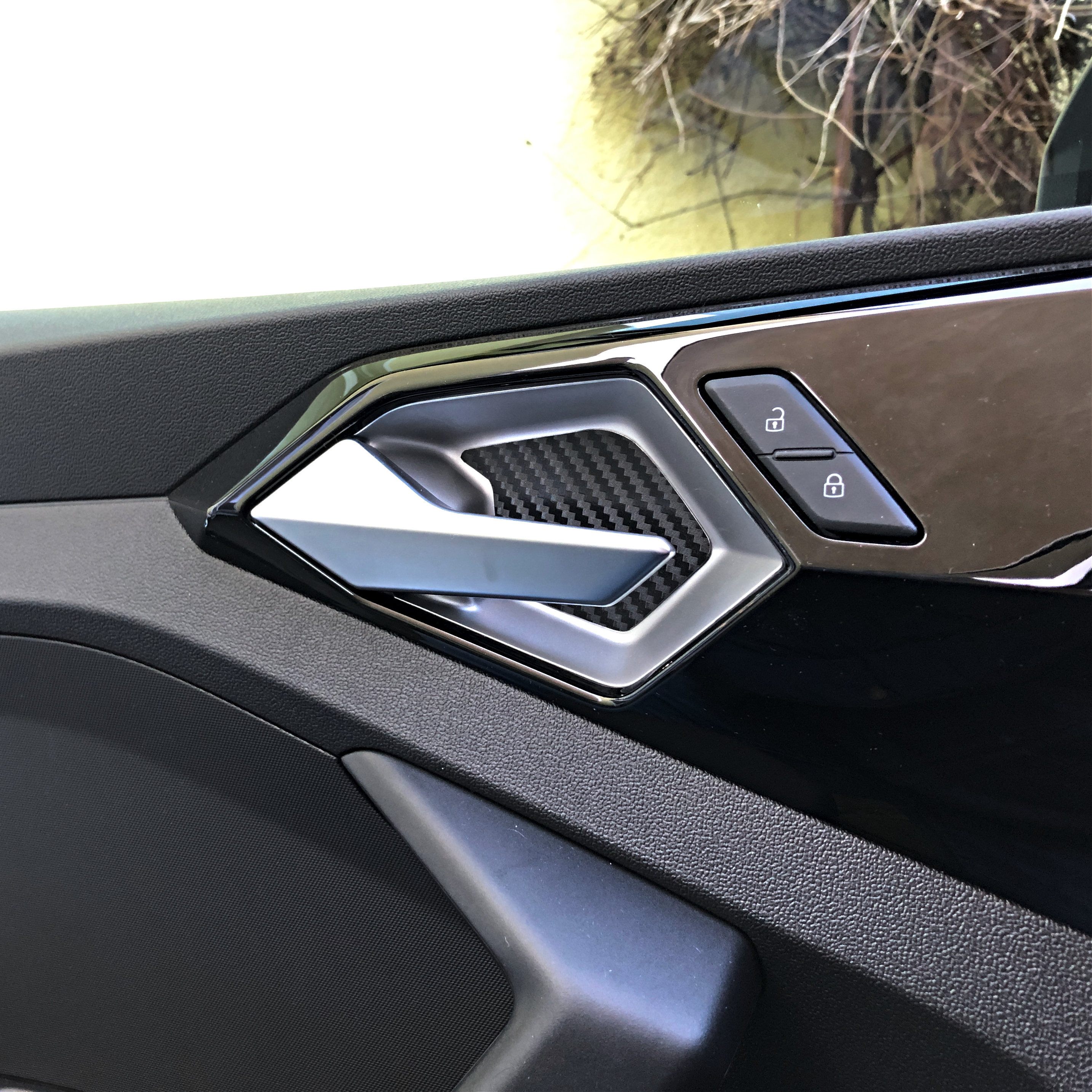A119-021 Aluminium Einleger Türgriff Carbonoptik