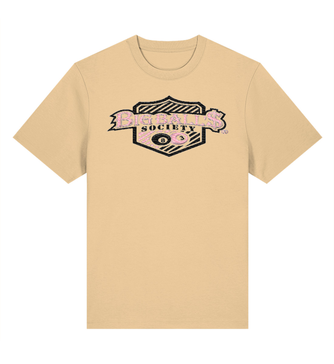 Big Ball'$ Society Black/ Pink Sparker Heavy T-Shirt  mit Stick