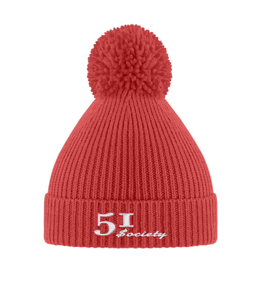 51$ociety Red/ White Bommelmütze 